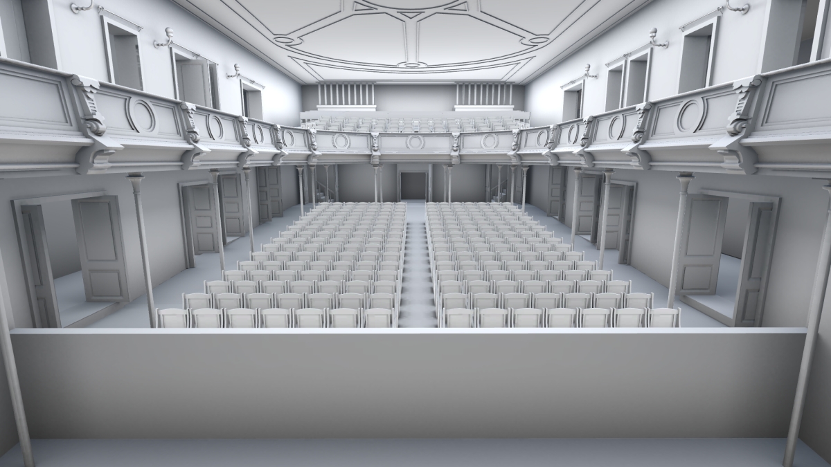 Bergen Theatre lower gallery with seating variation 2