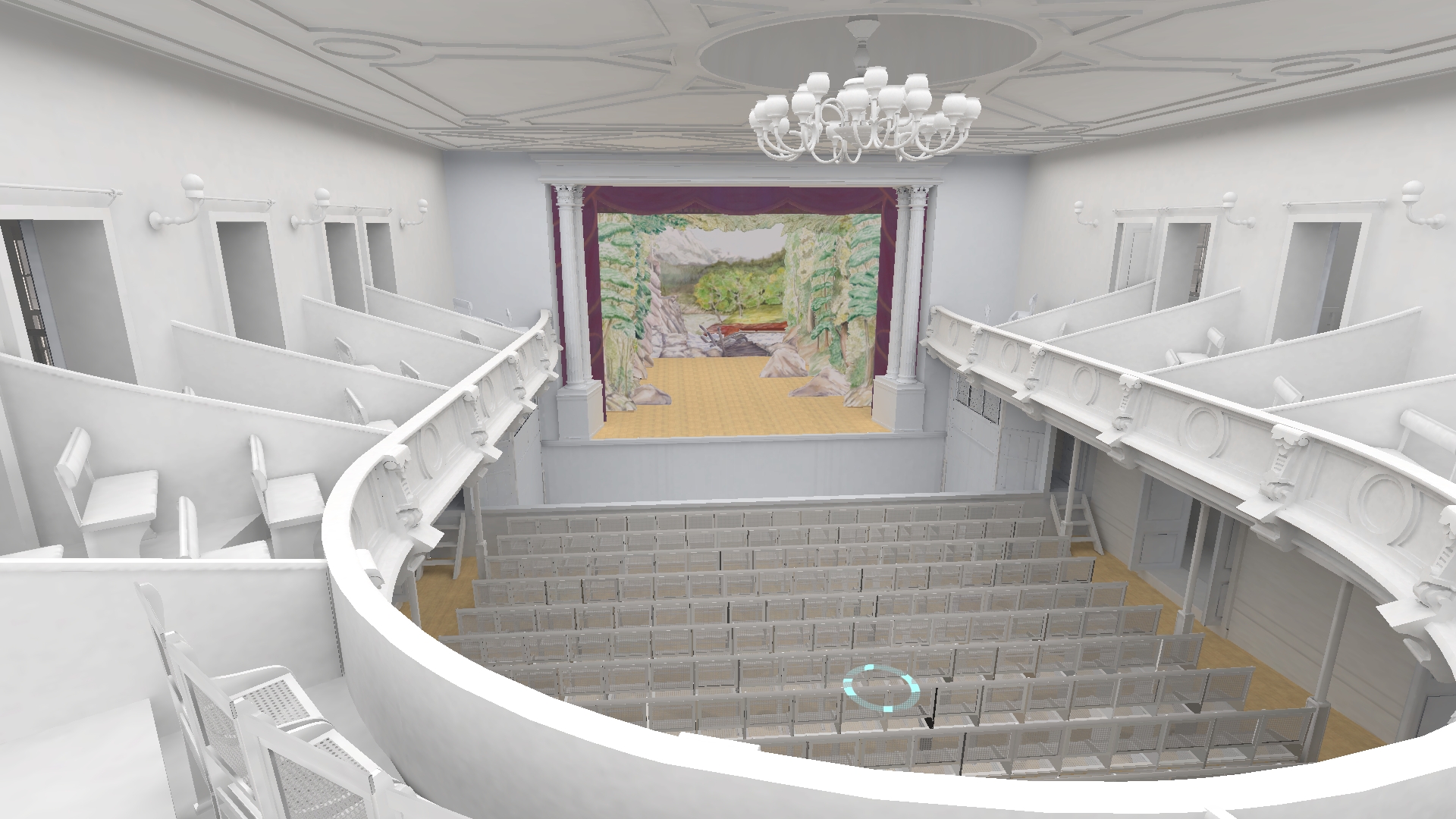 Bergen Theatre with installed scenic art